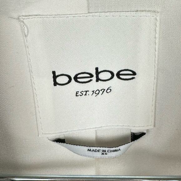 bebe Y2K Snake Skin Print Stretch Double Breasted Cotton Trench Coat Sz XS - Picture 10 of 13